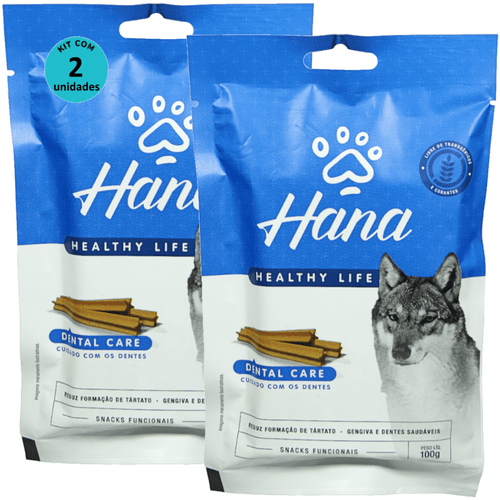 Kit 2 Snacks Hana Healthy Life Dental Care- Cuidado C/ os Dentes- P/ Cães Adultos- 100g Kit 2 Snacks Hana Healthy Life Dental Care- Cuidado C/ os Dentes- P/ Cães Adultos- 100g