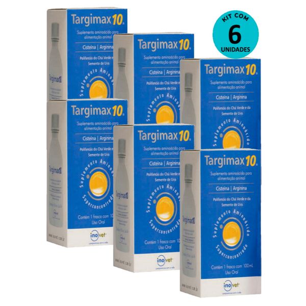 Kit 6 Targimax 10 Suplemento Animal 100ml- Inovet