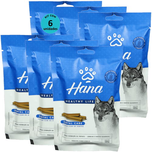 Kit 6 Snacks Hana Healthy Life Dental Care- Cuidado C/ os Dentes- P/ Cães Adultos- 100g Kit 6 Snacks Hana Healthy Life Dental Care- Cuidado C/ os Dentes- P/ Cães Adultos- 100g