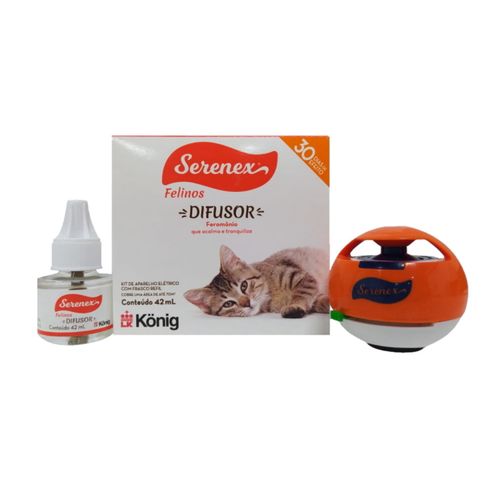 Serenex Difusor - Aparelho Elétrico + Refil 42ml P/ Gatos - Konig
