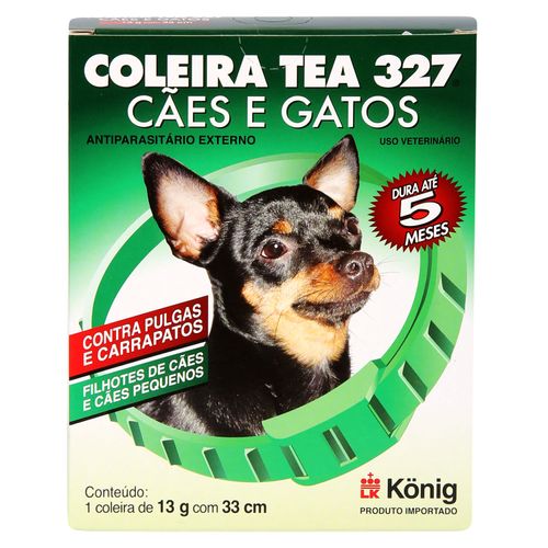 Kit Coleira Contra Pulgas E Carrapatos TEA 327 Cães Pequenos König 13g C/ 33cm C/ 4 unidades