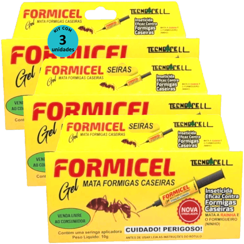 Kit Bisnaga Formicel Tecnocell 10g C/ 3 unidades Kit Bisnaga Formicel Tecnocell 10g C/ 3 unidades