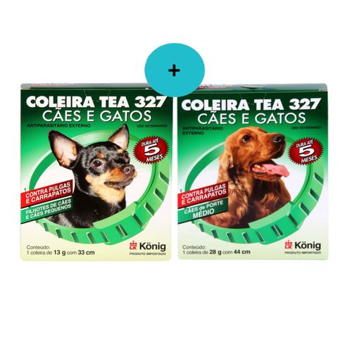 Kit 1 Coleira TEA Cães 33cm Peq. Konig+1 Coleira TEA Cães 44cm Méd. Konig Kit 1 Coleira TEA Cães 33cm Peq. Konig+1 Coleira TEA Cães 44cm Méd. Konig