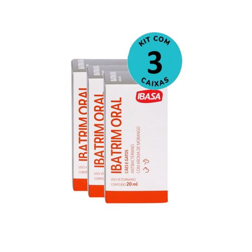Kit Ibatrim Oral Cães e Gatos Ibasa 20ml C/ 3 unidades Kit Ibatrim Oral Cães e Gatos Ibasa 20ml C/ 3 unidades