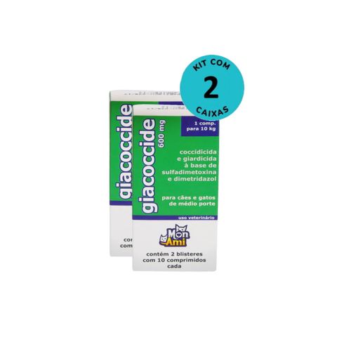 Kit Giacoccide Mon Ami 600mg c/ 20 Comprimidos C/ 2 unidades Kit Giacoccide Mon Ami 600mg c/ 20 Comprimidos C/ 2 unidades