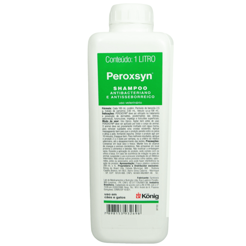 Shampoo Antibacteriano E Antisseborreico Peroxsyn König 1 Litro Shampoo Antibacteriano E Antisseborreico Peroxsyn König 1 Litro