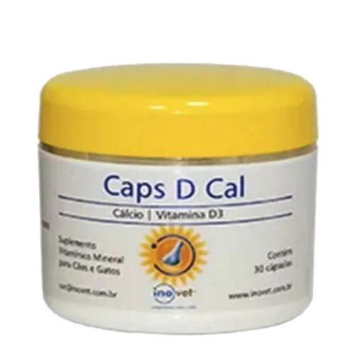 Caps D Cal Suplemento para Cães e Gatos C/ 30 cápsulas- Inovet Caps D Cal Suplemento para Cães e Gatos C/ 30 cápsulas- Inovet