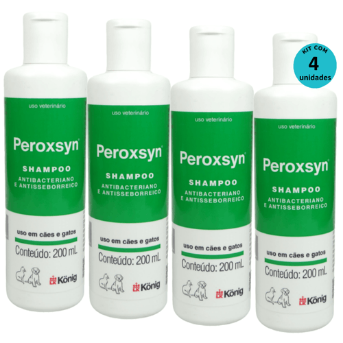Kit Shampoo Antibacteriano e Antisseborreico Peroxsyn König 200ml C/ 4 unidades Kit Shampoo Antibacteriano e Antisseborreico Peroxsyn König 200ml C/ 4 unidades