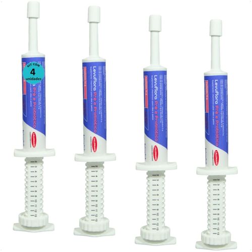 LEVUFLORA PRÉ E PROBIÓTICO 14G PARA CÃES E GATOS SABOR CARNE KIT COM 4 LEVUFLORA PRÉ E PROBIÓTICO 14G PARA CÃES E GATOS SABOR CARNE KIT COM 4