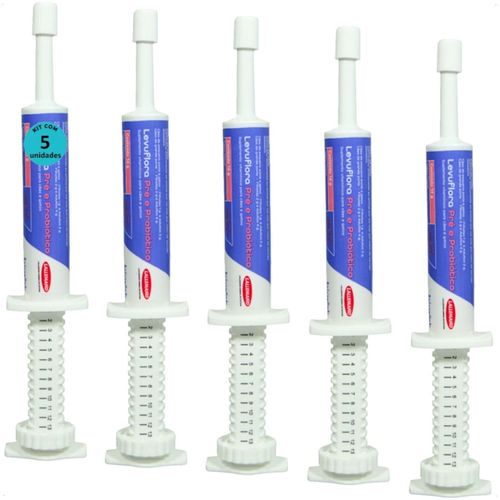 LEVUFLORA PRÉ E PROBIÓTICO 14G PARA CÃES E GATOS SABOR CARNE KIT COM 5 LEVUFLORA PRÉ E PROBIÓTICO 14G PARA CÃES E GATOS SABOR CARNE KIT COM 5