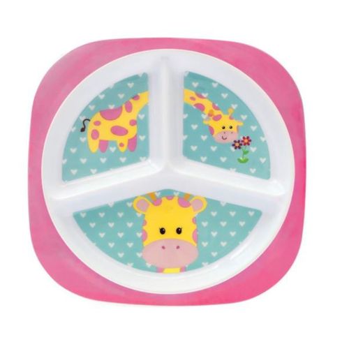 Pratinho infantil com divisórias Animal Fun Girafa - Buba