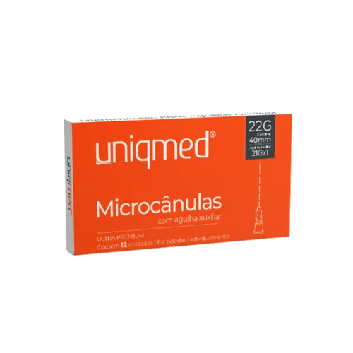 Microcânulas com agulha auxiliar para preenchimento estético 22G (0,70mm) X 50mm 21GX1 (caixa com 12 unidades) - Uniqmed Microcânulas com agulha auxiliar para preenchimento estético 22G (0,70mm) X 50mm 21GX1 (caixa com 12 unidades) - Uniqmed