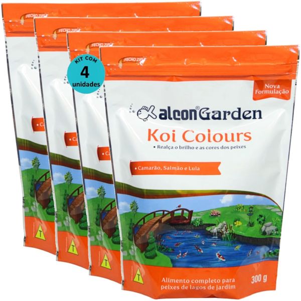 ALCON GARDEN KOI COLOURS 300G RAÇÃO PARA PEIXES KIT COM 4