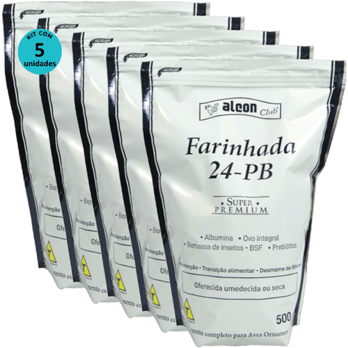 Alcon Club Farinhada 24-PB 500g Super Premium Para Aves Ornamentais Kit Com 5 Alcon Club Farinhada 24-PB 500g Super Premium Para Aves Ornamentais Kit Com 5