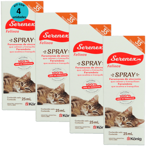 Serenex Spray 25ml Para Gatos Kit Com 4 unidades Serenex Spray 25ml Para Gatos Kit Com 4 unidades
