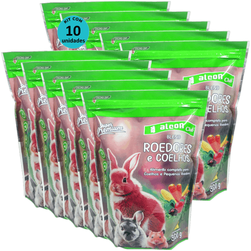 Alcon Club Blend Roedores e Coelhos 300g Super Premium Kit Com 10 Alcon Club Blend Roedores e Coelhos 300g Super Premium Kit Com 10