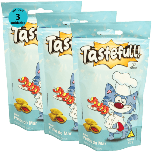 Hana Tastefull Nuggets Para Gatos Frutos do Mar 40g Kit 3 un Hana Tastefull Nuggets Para Gatos Frutos do Mar 40g Kit 3 un