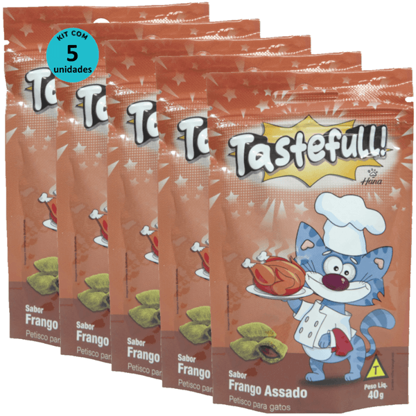 Hana Tastefull Nuggets Para Gatos Frango Assado 40g Kit 5 un
