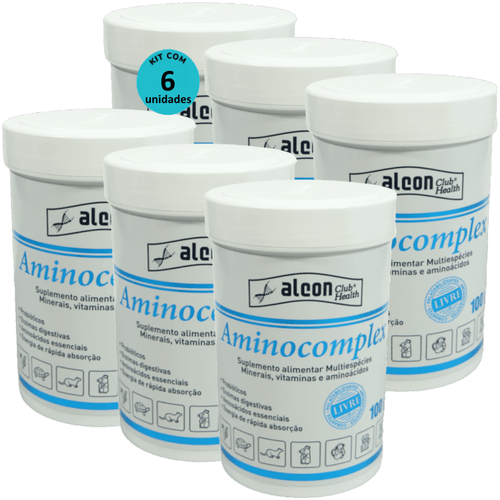 Alcon Club Health Aminocomplex 100g Suplemento Alimentar Multiespécies Kit Com 6 Alcon Club Health Aminocomplex 100g Suplemento Alimentar Multiespécies Kit Com 6
