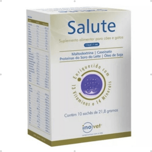 Kit 3 Salute Suplemento Alimentar para Cães e Gatos C/ 10 Sachês 21,8g cada- Inovet Kit 3 Salute Suplemento Alimentar para Cães e Gatos C/ 10 Sachês 21,8g cada- Inovet