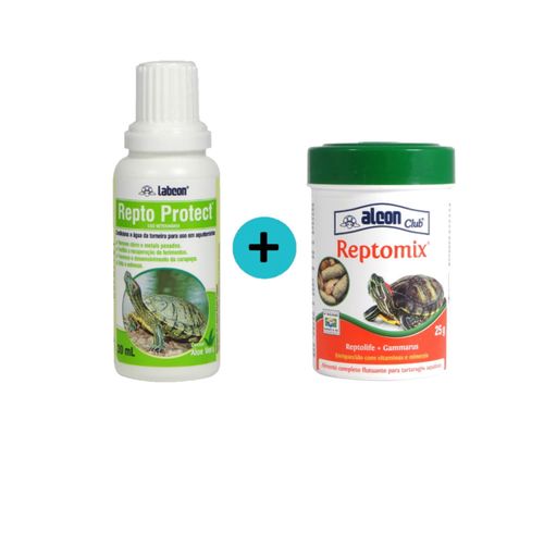 Kit 1 Labcon Repto Protect 100ml + 1 Ração Reptomix 25g - Alcon Kit 1 Labcon Repto Protect 100ml + 1 Ração Reptomix 25g - Alcon