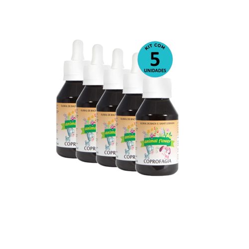 Kit Floral Coprofagia 100ml gotas- Animal Flower – com 5 unidades
