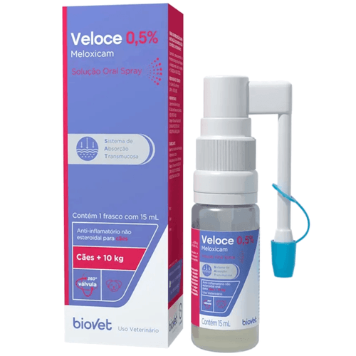 Veloce 0,5% Solução Oral Spray 15ml Para Cães Biovet Veloce 0,5% Solução Oral Spray 15ml Para Cães Biovet