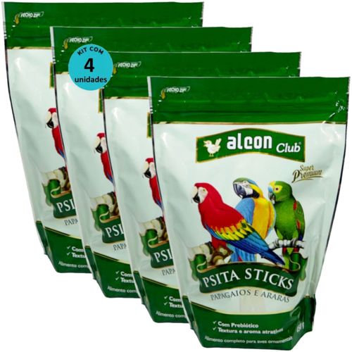 ALCON CLUB PSITA STICKS 450G SUPER PREMIUM KIT COM 4 PARA PAPAGAIOS E ARARAS ALCON CLUB PSITA STICKS 450G SUPER PREMIUM KIT COM 4 PARA PAPAGAIOS E ARARAS