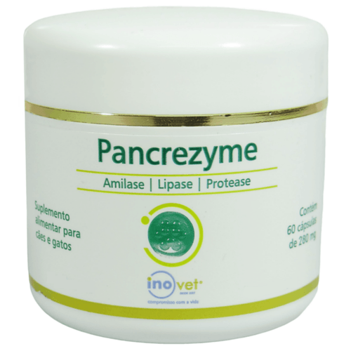 Pancrezyme 60 Cápsulas 280mg Para Cães e Gatos Inovet Pancrezyme 60 Cápsulas 280mg Para Cães e Gatos Inovet