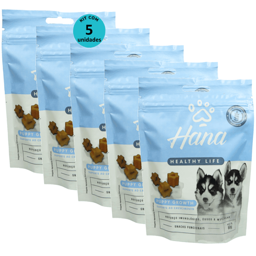 Hana Puppy Growth Suporte ao Crescimento 80g Snacks Para Cães Filhotes Kit C/ 5 un Hana Puppy Growth Suporte ao Crescimento 80g Snacks Para Cães Filhotes Kit C/ 5 un