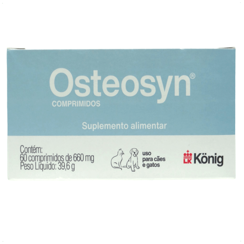 OSTEOSYN 660MG VITAMINAS CÃES E GATOS 60 COMPRIMIDOS KONIG KIT COM 2 ...