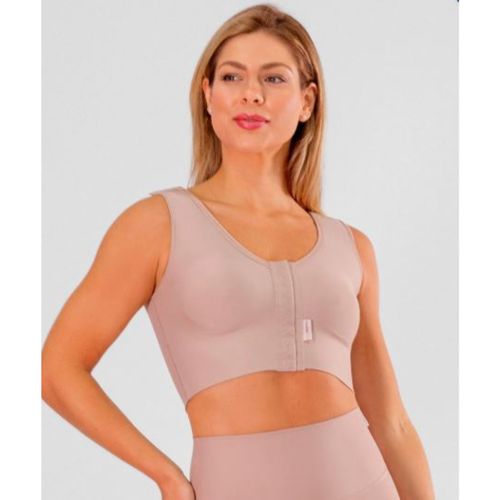 Sutiã Pós-cirúrgico de alças largas Regata Seamless Sem costura com abertura na frente - Modelle Skin M