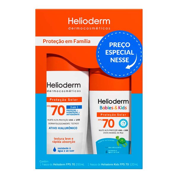 Kit Protetor Solar Corporal Helioderm FPS 70 200ml + Babies & Kids 120ml