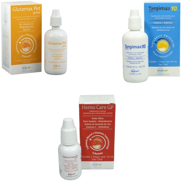 KIT 1 GLUTAMAX GP 40ML + 1 TARGIMAX 40ML + 1 HEMO CARE GP 15ML