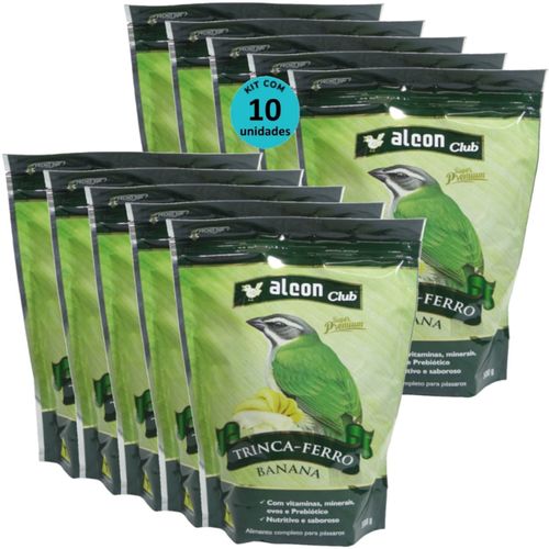 ALCON CLUB TRINCA-FERRO BANANA 500G KIT COM 10 RAÇÃO PARA PÁSSAROS ALCON CLUB TRINCA-FERRO BANANA 500G KIT COM 10 RAÇÃO PARA PÁSSAROS