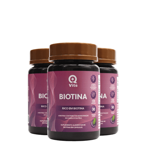Kit Biotina QMaisVits 90 Cápsulas Softgel