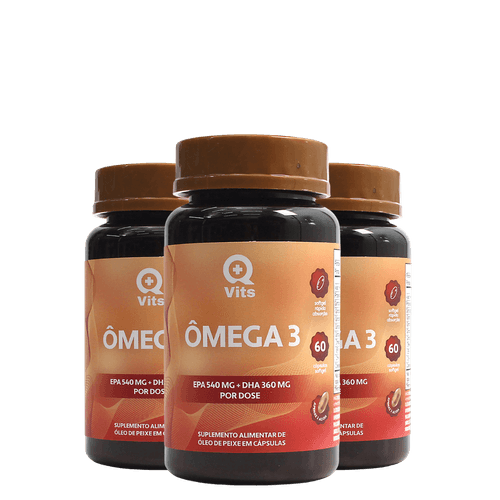 Kit Ômega 3 1000mg EPA 540mg DHA 360mg QMaisVits 180 Cápsulas Softgel Kit Ômega 3 1000mg EPA 540mg DHA 360mg QMaisVits 180 Cápsulas Softgel