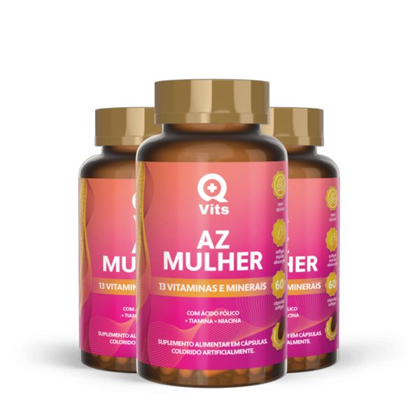 Kit AZ Mulher Completo QMaisVits 180 Cápsulas Softgel