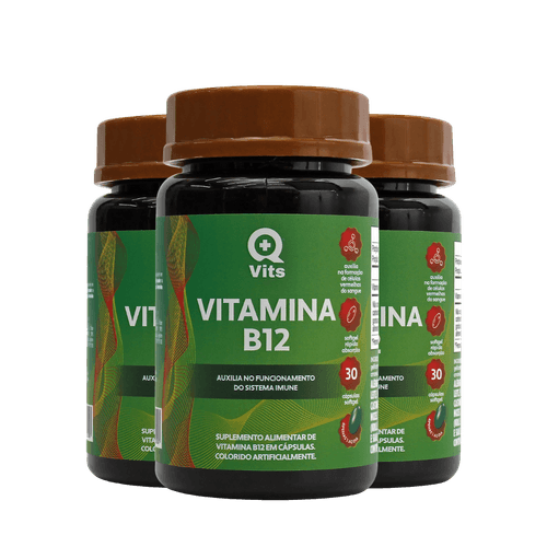 Kit Vitamina B12 QMaisVits 90 Cápsulas Softgel Kit Vitamina B12 QMaisVits 90 Cápsulas Softgel