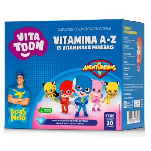Polivitaminico A-Z Vitatoon Luccas Neto Sabor Tuti-Frutti 30gomas Polivitaminico A-Z Vitatoon Luccas Neto Sabor Tuti-Frutti 30gomas