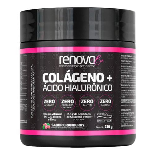 RenovaBe Colágeno + Ácido Hialurônico Cranberry 216g