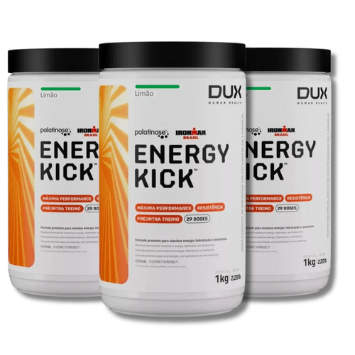 KIT 3 Energy Kick SEM CAFEÍNA Dux Nutrition Sabor:Limão KIT 3 Energy Kick SEM CAFEÍNA Dux Nutrition Sabor:Limão