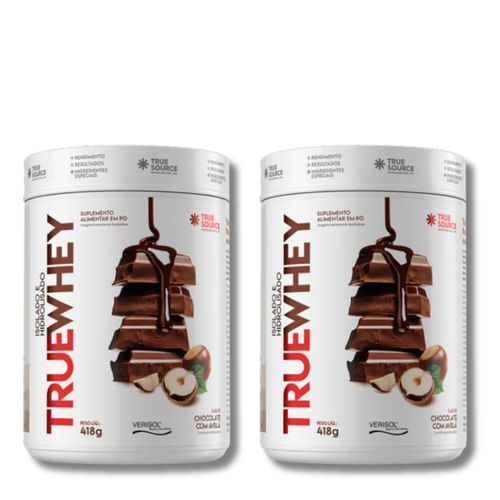 KIT 2 TrueWhey Hidro 418g TrueSource Chocolate com Avelã KIT 2 TrueWhey Hidro 418g TrueSource Chocolate com Avelã
