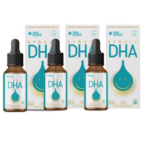 Kit 3 Liquid Dha 100% Natural gotas liquido TrueSource Laranja
