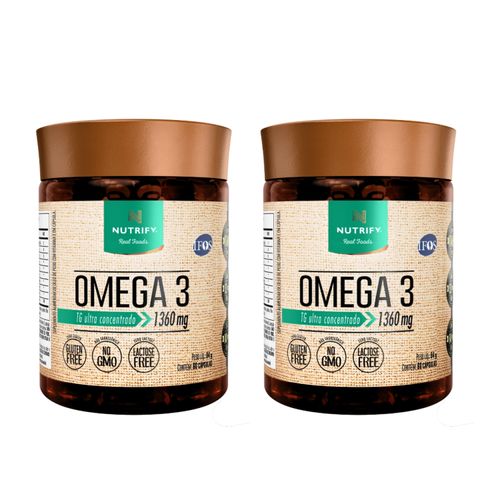 Kit 2 Ômega 3 Tg Ultra Concentrado EPA Nutrify 60 Cápsulas Sem Sabor Kit 2 Ômega 3 Tg Ultra Concentrado EPA Nutrify 60 Cápsulas Sem Sabor