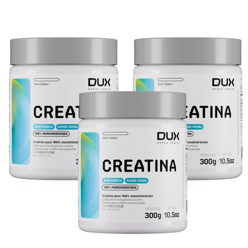 Kit 3 Creatina 100% Monohidratada Alta Pureza 300g Dux Nutrition Sem Sabor Kit 3 Creatina 100% Monohidratada Alta Pureza 300g Dux Nutrition Sem Sabor