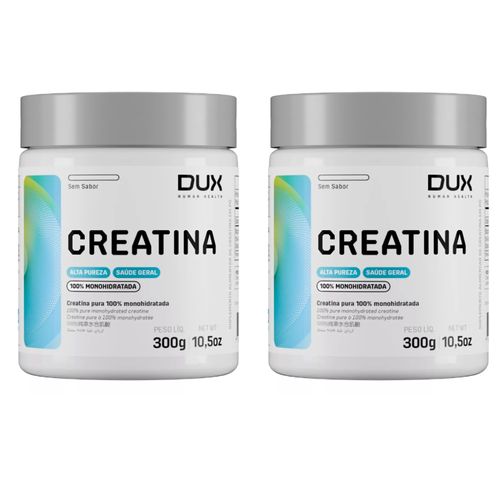 Kit 2 Creatina 100% Monohidratada Alta Pureza 300g Dux Nutrition Sem Sabor Kit 2 Creatina 100% Monohidratada Alta Pureza 300g Dux Nutrition Sem Sabor