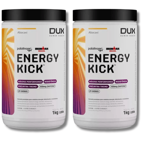 KIT 2 Energy Kick Caffeine 1000g Dux Nutrition Sabor:Abacaxi KIT 2 Energy Kick Caffeine 1000g Dux Nutrition Sabor:Abacaxi
