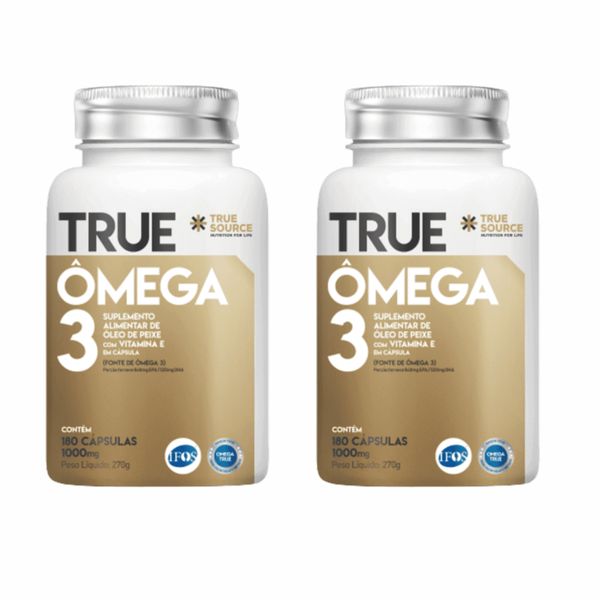 Kit 2 Ômega 3 TrueSource Vitamina E Certificado IFOS Concentrado 180CAPS Sem Sabor