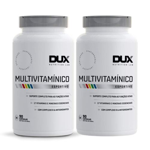 Kit 2 Multivitamínico 17 Vitaminas 90 Cápsulas Dux Nutrition Sem Sabor Kit 2 Multivitamínico 17 Vitaminas 90 Cápsulas Dux Nutrition Sem Sabor